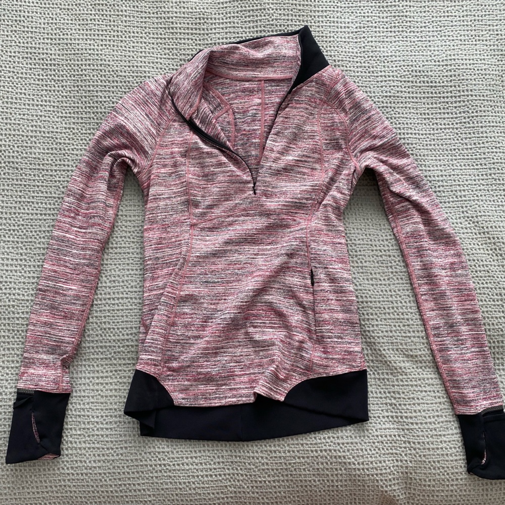 Pink multi size 6 lululemon 1/4 zip